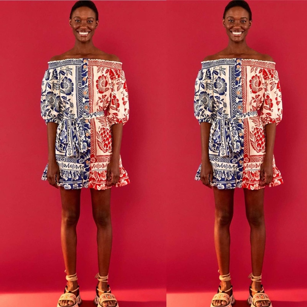 FARM Rio | Mixed Pineapple Garden Mini Dress